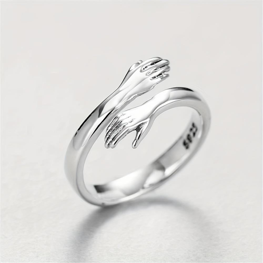 Romantic Double Section Love Hug Ring Adjustable Finger Ring